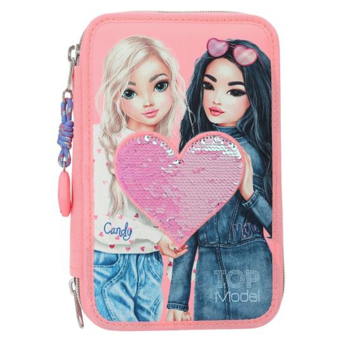 Depesche TOPModel 3-Fach Federtasche mit wendbaren Pailletten
