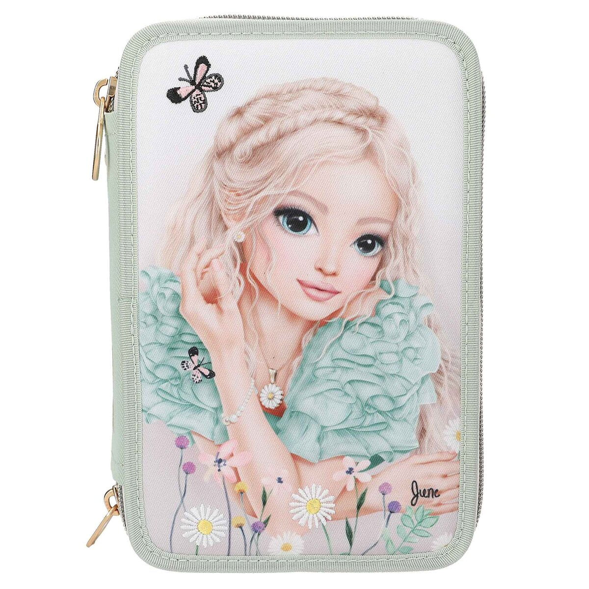 Depesche TOPModel 3fach Federtasche mit Stickerei Summer Feeling