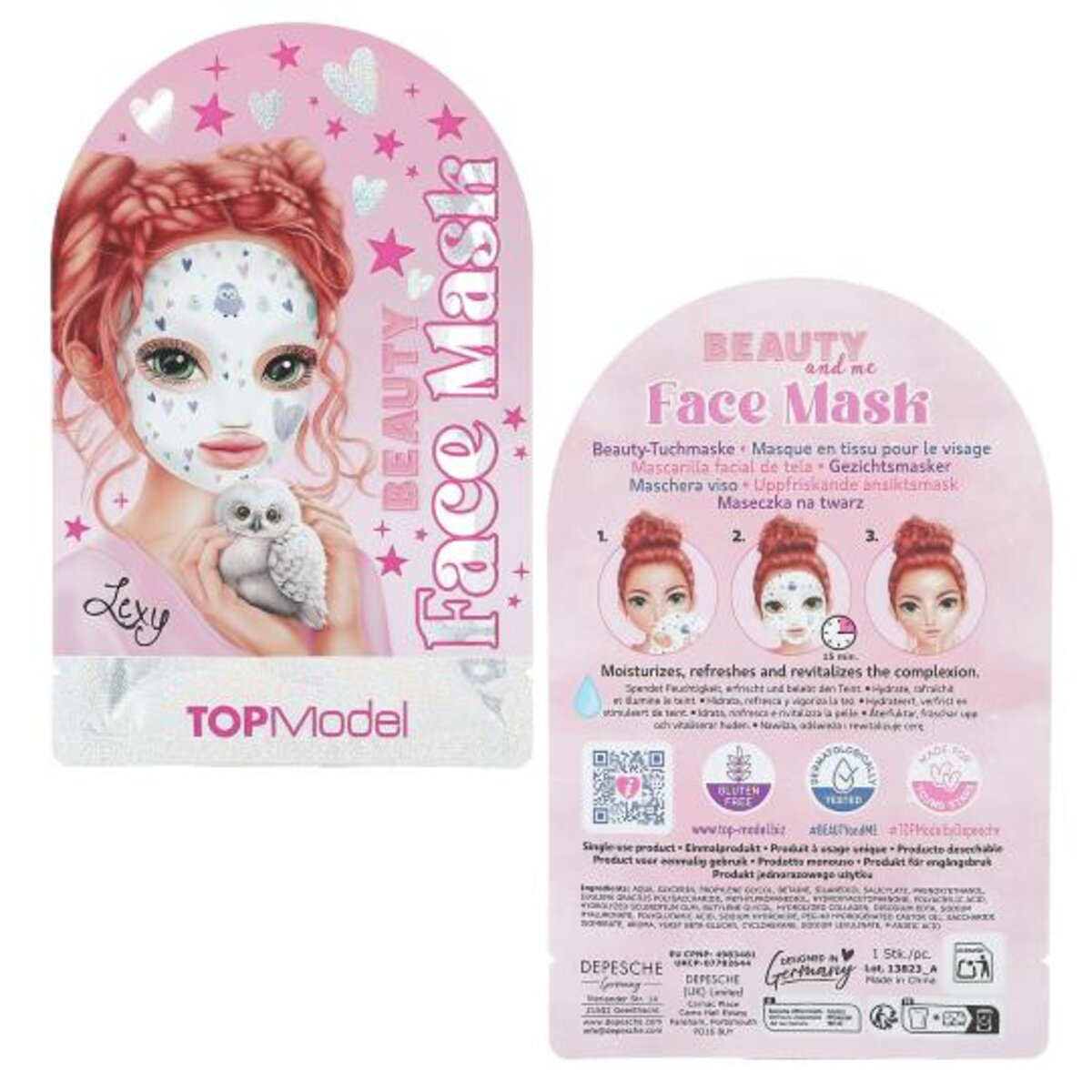 Depesche TOPModel Beauty Tuchmaske BEAUTY and ME, 3-fach sortiert