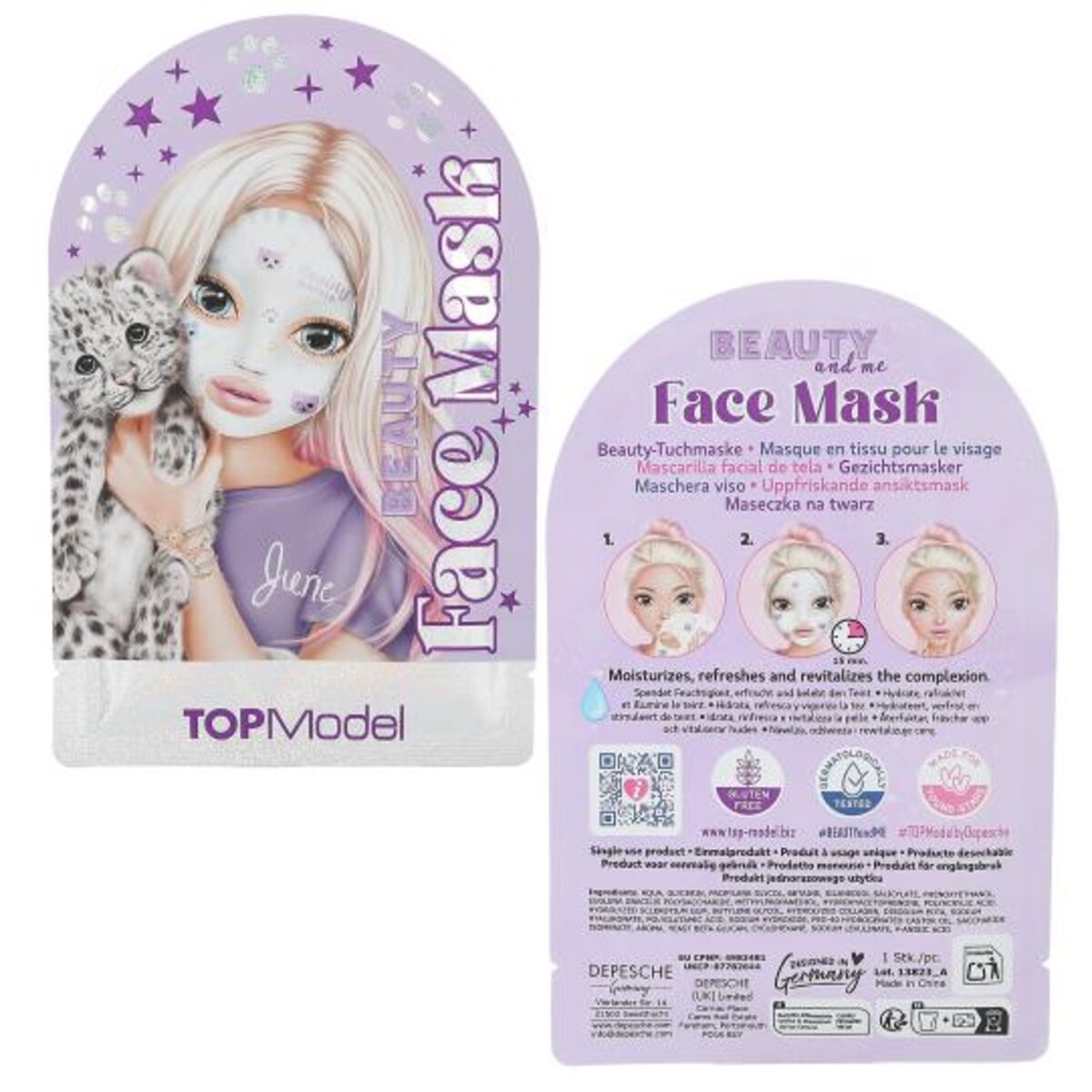 Depesche TOPModel Beauty Tuchmaske BEAUTY and ME, 3-fach sortiert