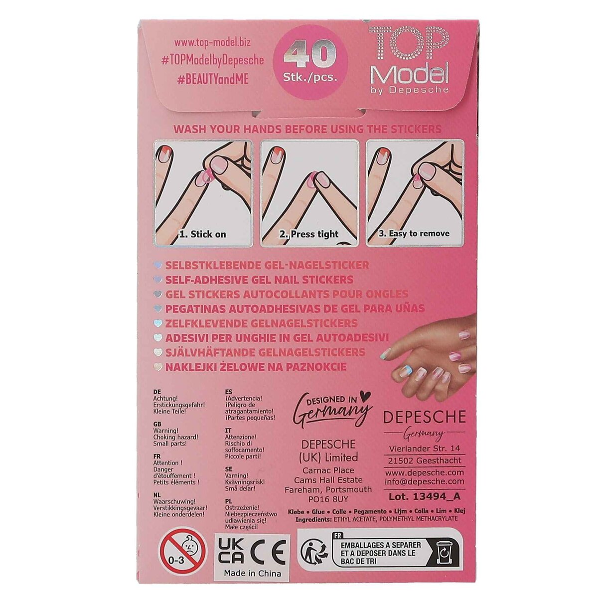 Depesche TOPModel Gel Nagelsticker Beauty and Me