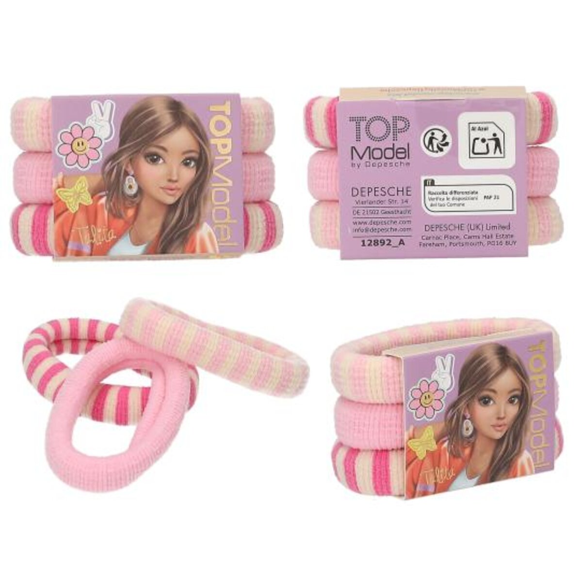 Depesche TOPModel Haargummi Set,1 Set, 4-fach sortiert