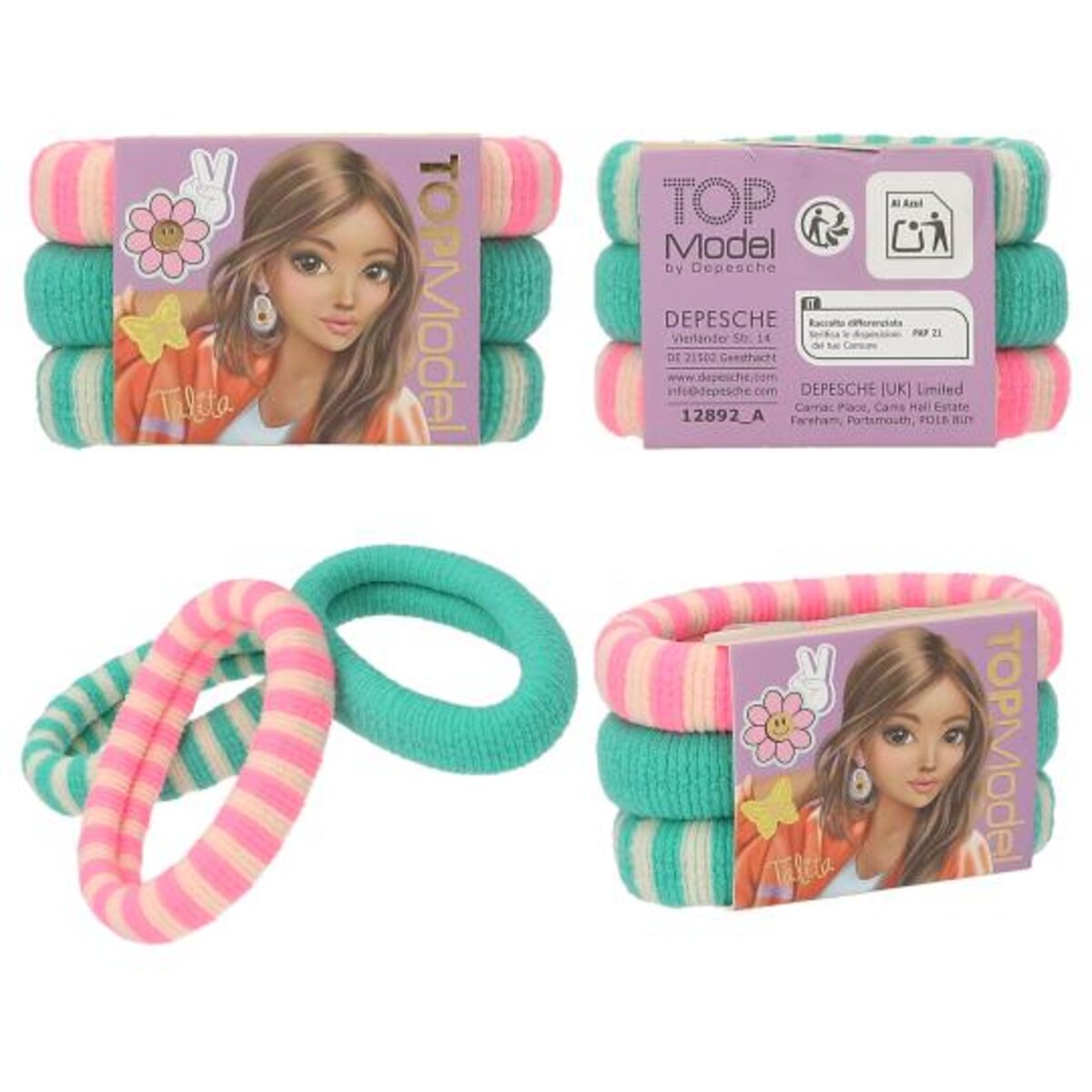 Depesche TOPModel Haargummi Set,1 Set, 4-fach sortiert