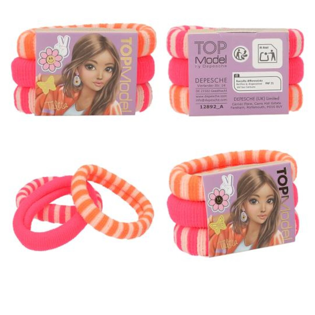 Depesche TOPModel Haargummi Set,1 Set, 4-fach sortiert