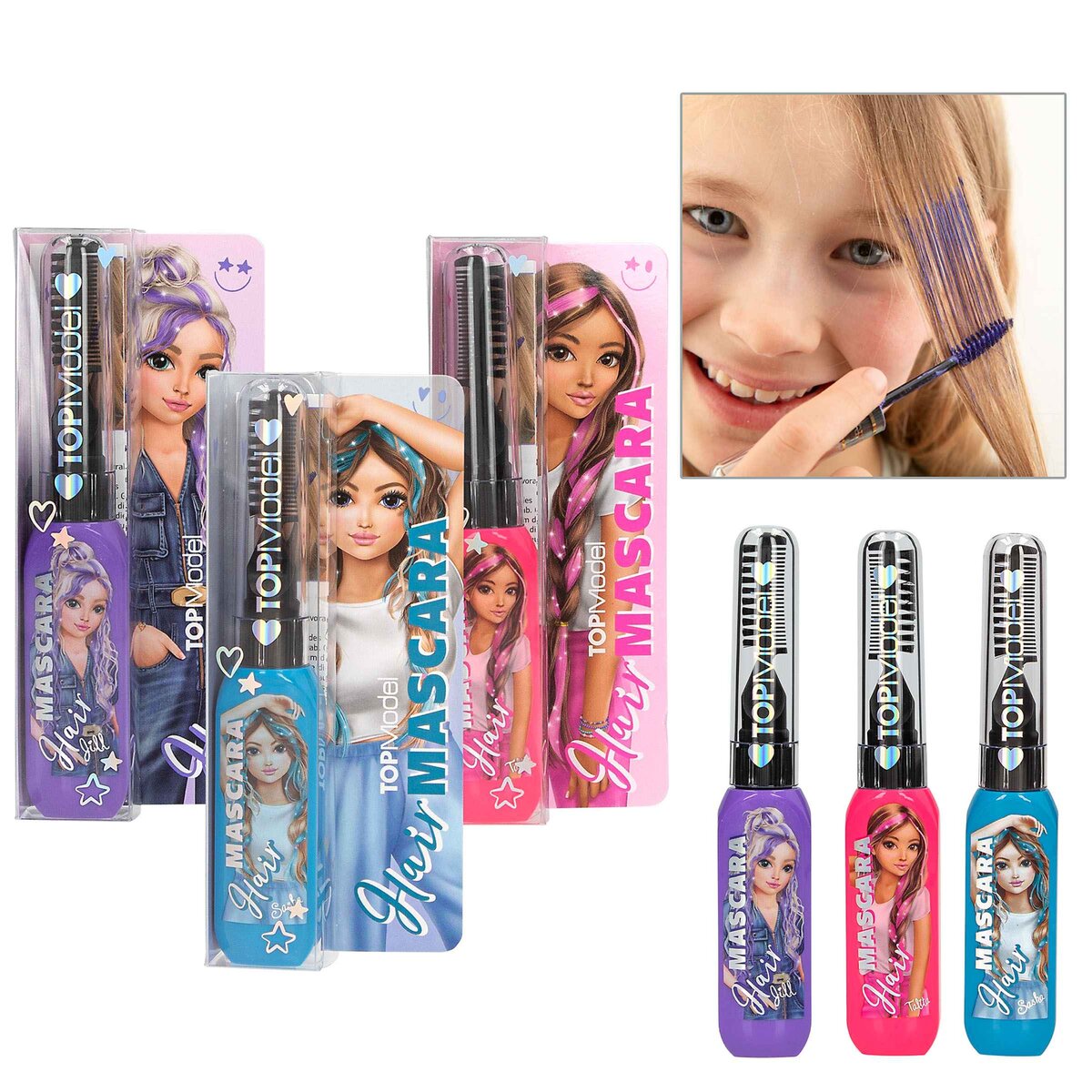 Depesche TOPModel Haarmascara Beauty and Me, 1 Stück, 3-fach sortiert
