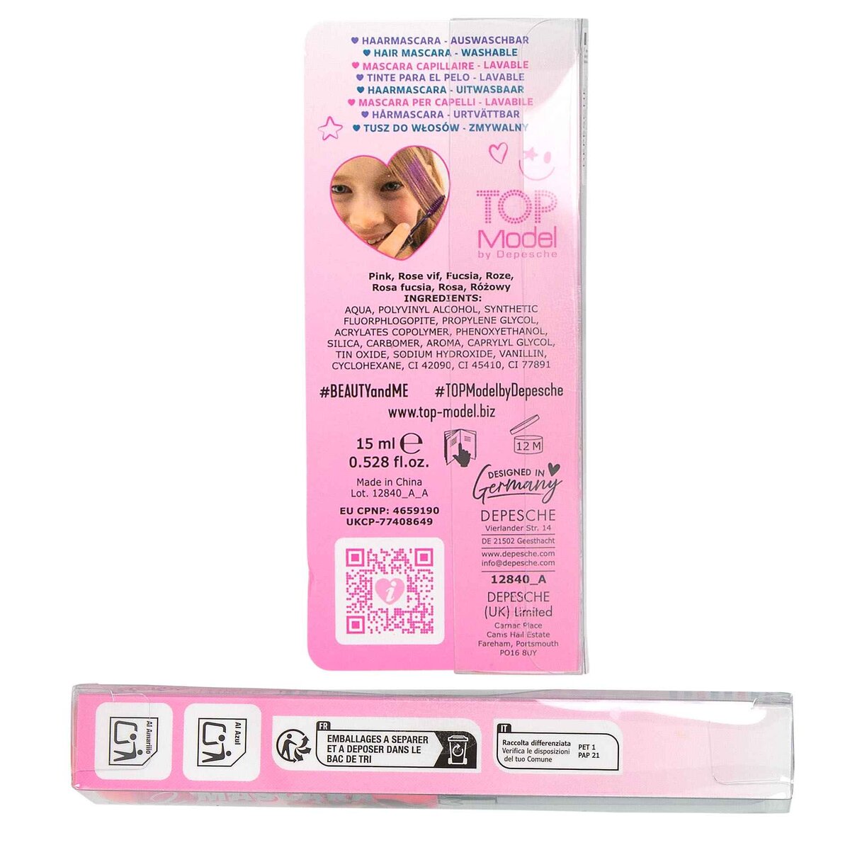 Depesche TOPModel Haarmascara Beauty and Me, 1 Stück, 3-fach sortiert