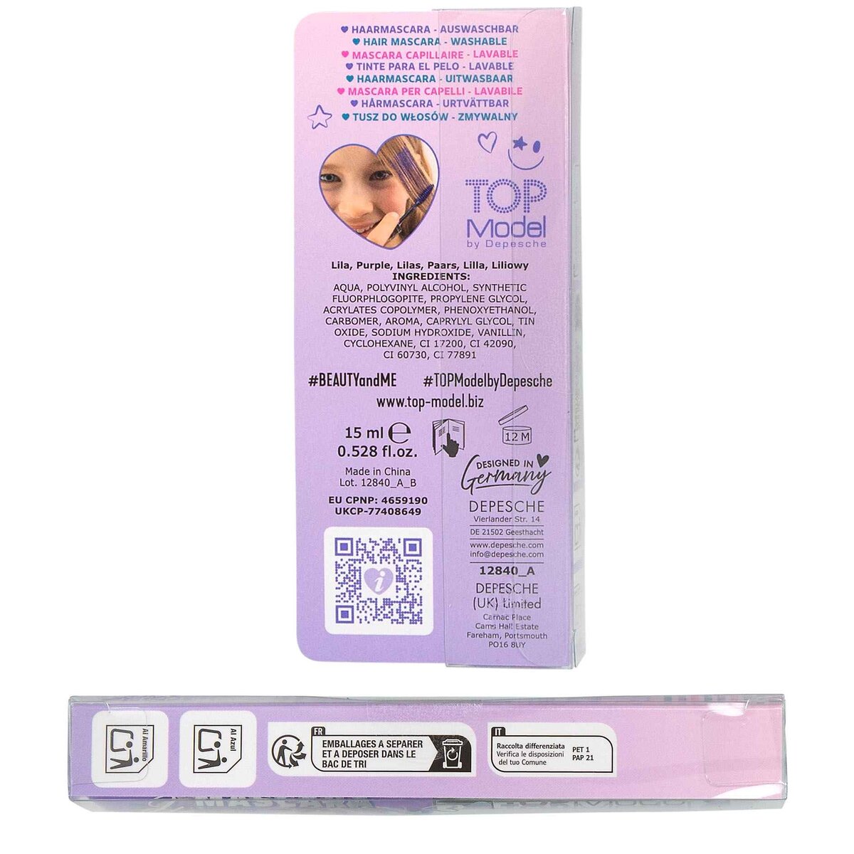 Depesche TOPModel Haarmascara Beauty and Me, 1 Stück, 3-fach sortiert