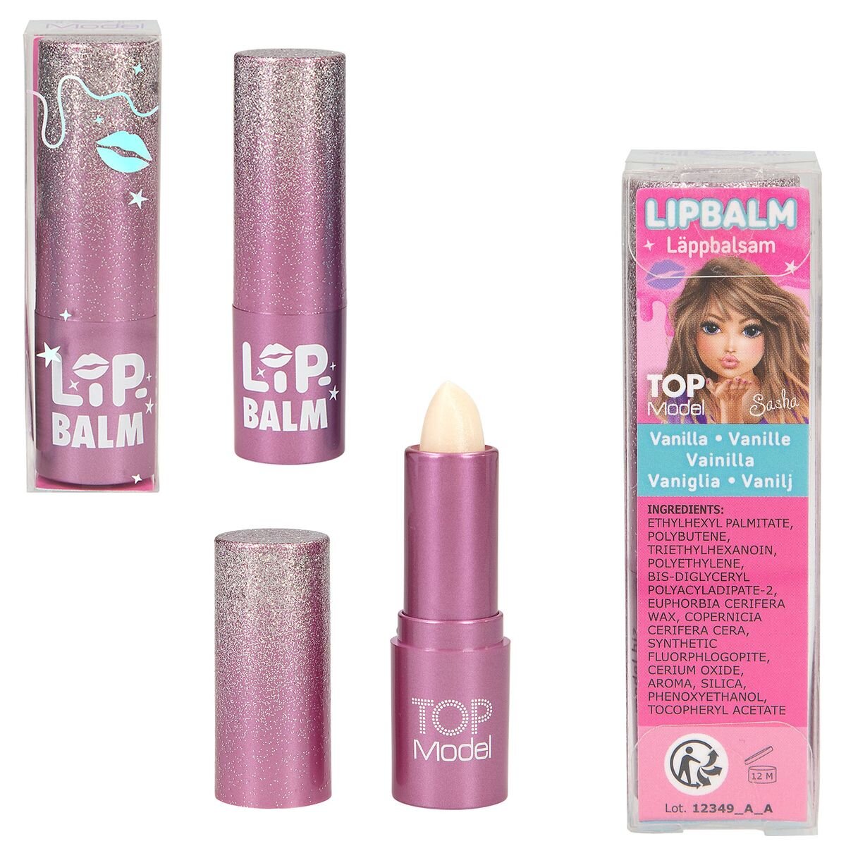 Depesche TOPModel Lipbalm BEAUTY and ME, 1 Stück, 3-Fach sortiert