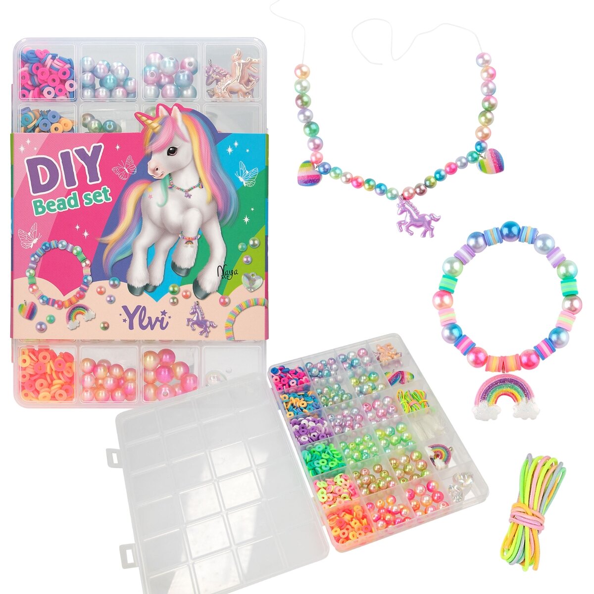 Depesche Ylvi DIY Rainbow Perlen Set für magisch schöne Armbänder und Ketten