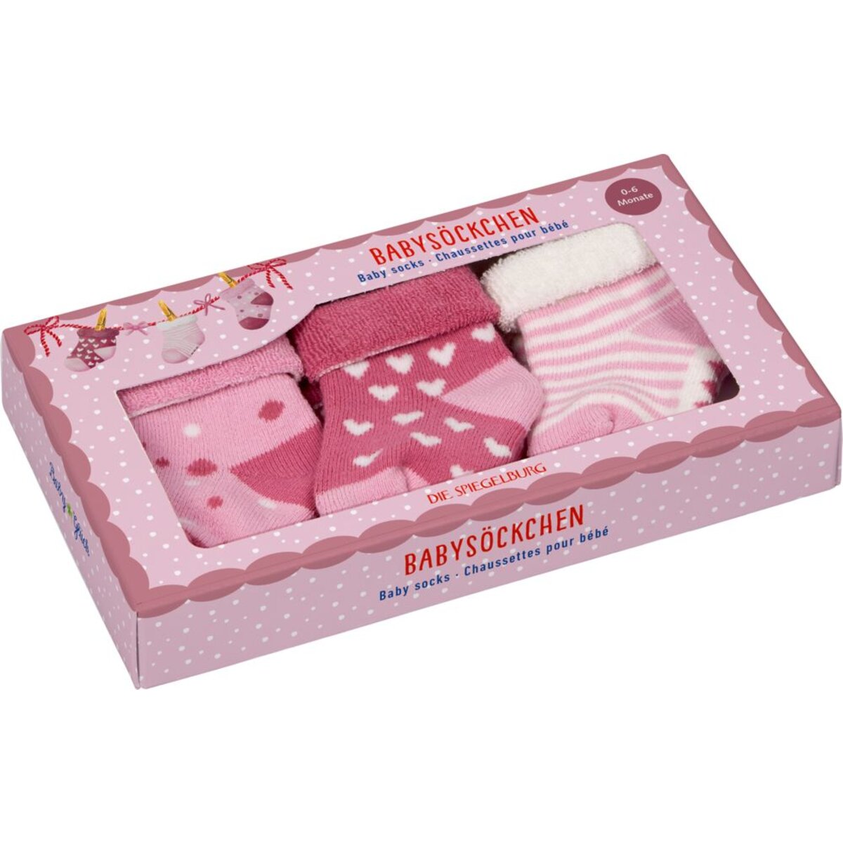 Die Spiegelburg Babysöckchen, rosa - BabyGlück, one size, 3 Paar