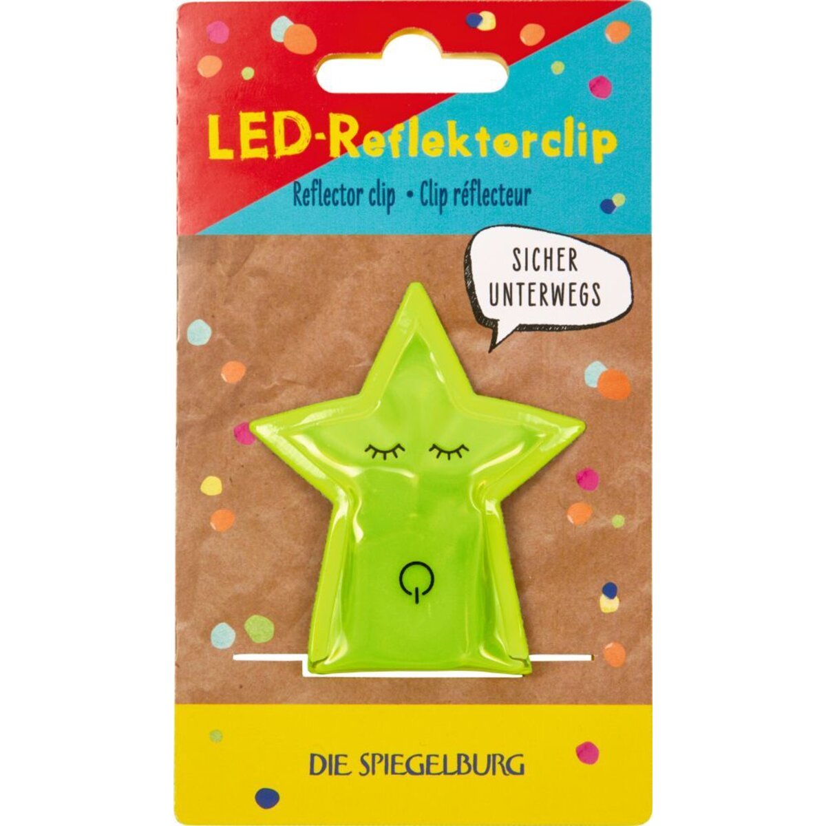 Die Spiegelburg Blinkender Anhänger Stern - Bunte Geschenke, 1 Stück, 2-fach sortiert
