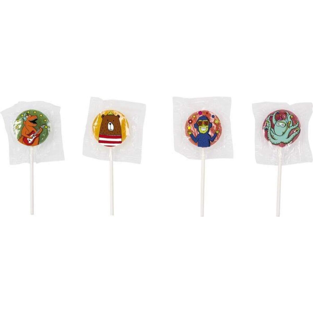 Die Spiegelburg Lutscher mit Brause Bunte Geschenke, 1 Stück, 4-fach sortiert