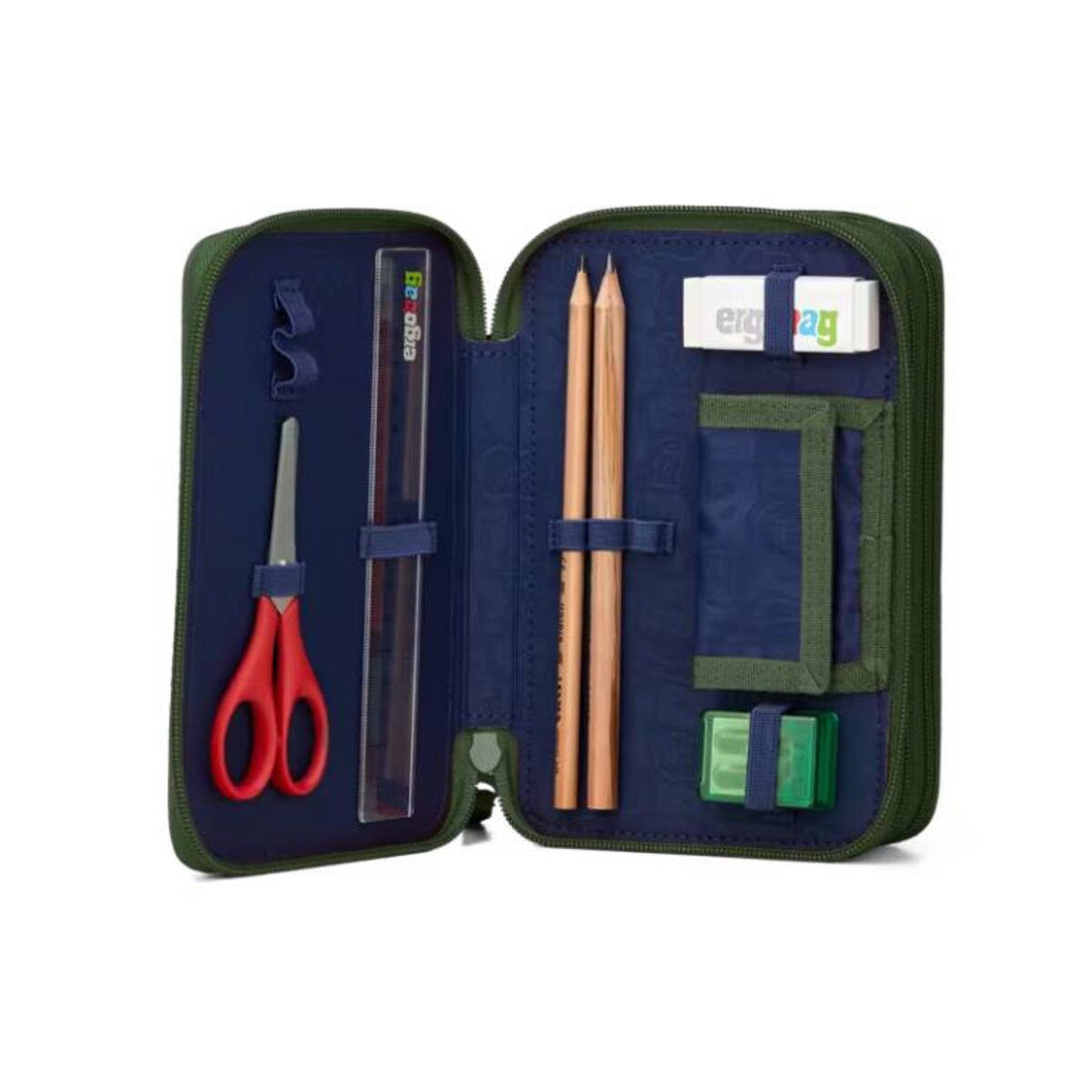 ergobag Maxi Mäppchen ExBärdition grün orange 40-teilig 20 x 6,5 x 13.5 cm