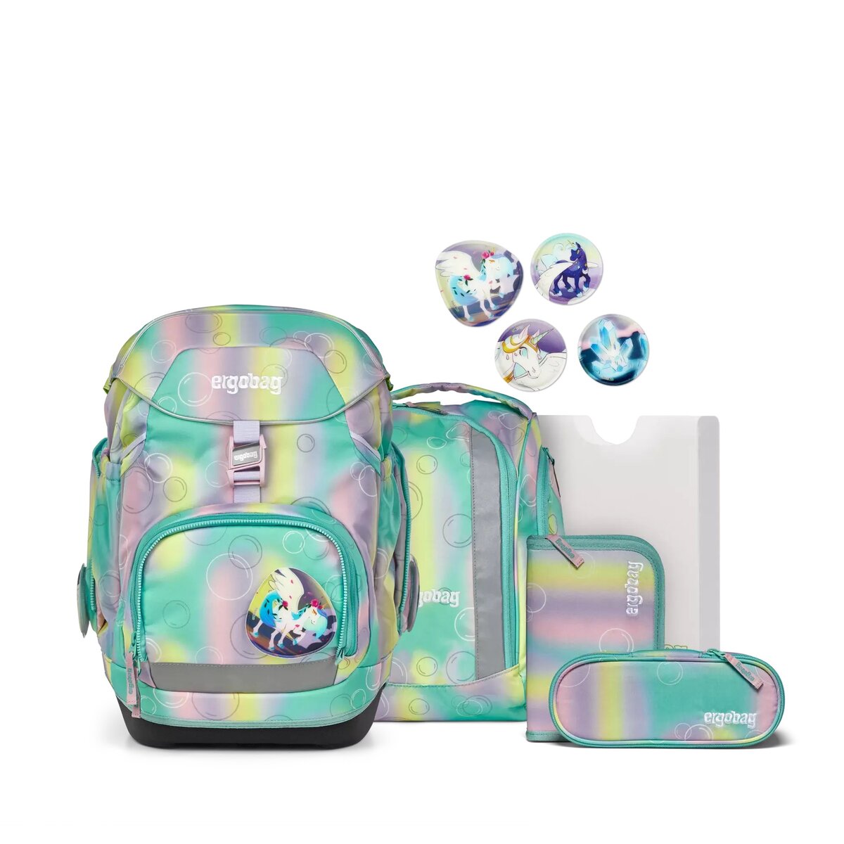 ergobag Pack Schulrucksack-Set ZauBärwelt Reflex Glow Edition, 6-teilig