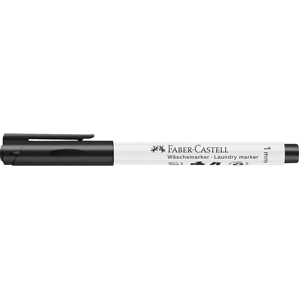 Faber-Castell Textilmarker, 1 mm Rundspitze, schwarz