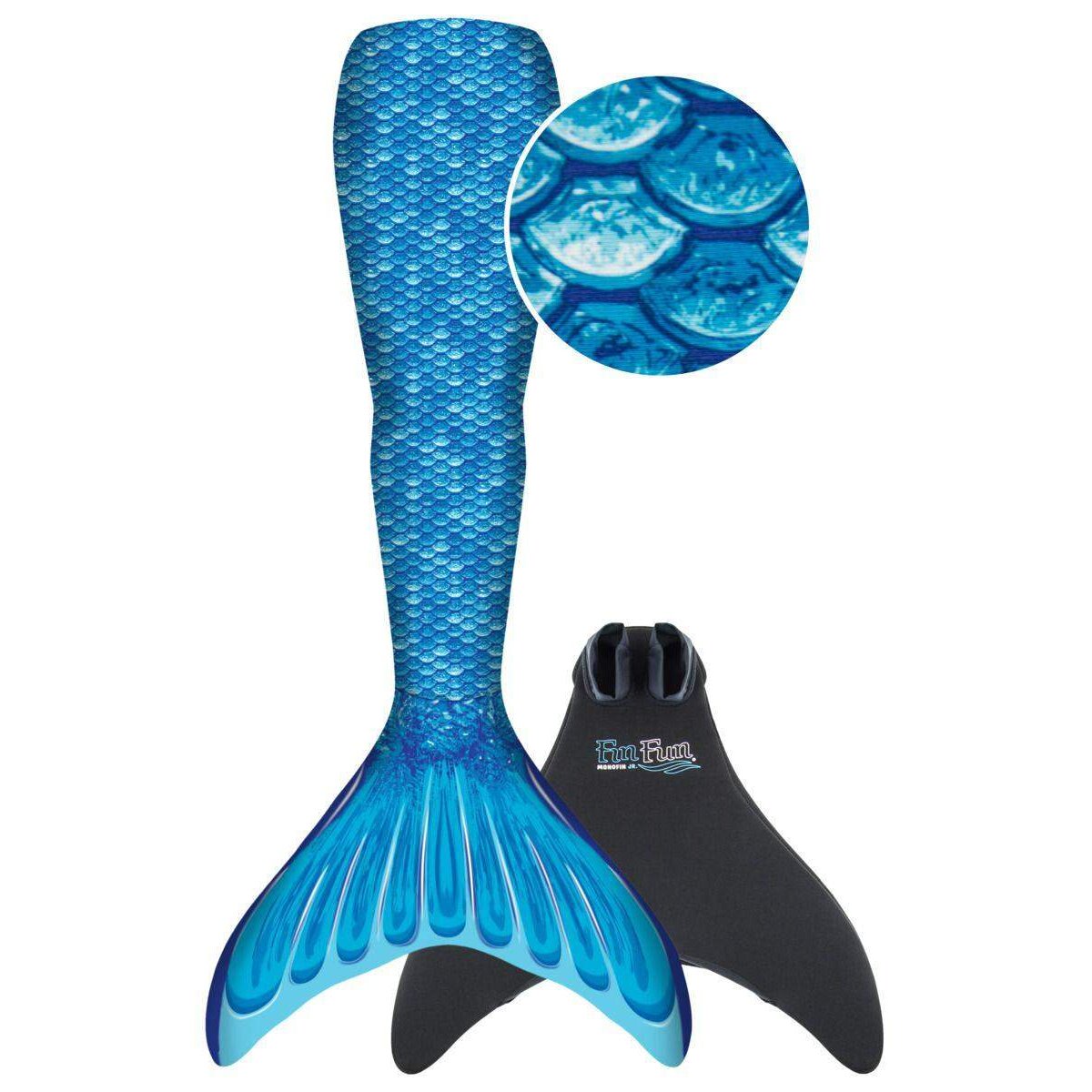 Fin Fun Meerjungfrau Flosse Größe L / XL, Monoflosse und Fischschwanz, für sichere Schwimmer ab 6 Jahren, blau