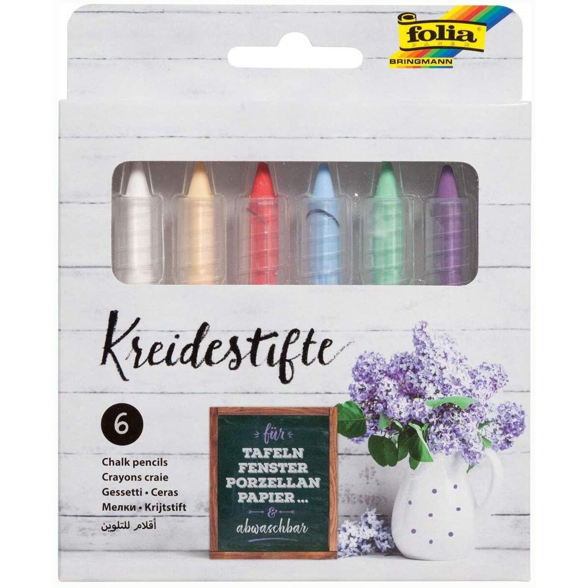 Folia Kreidestifte Set, 6 Stifte sortiert