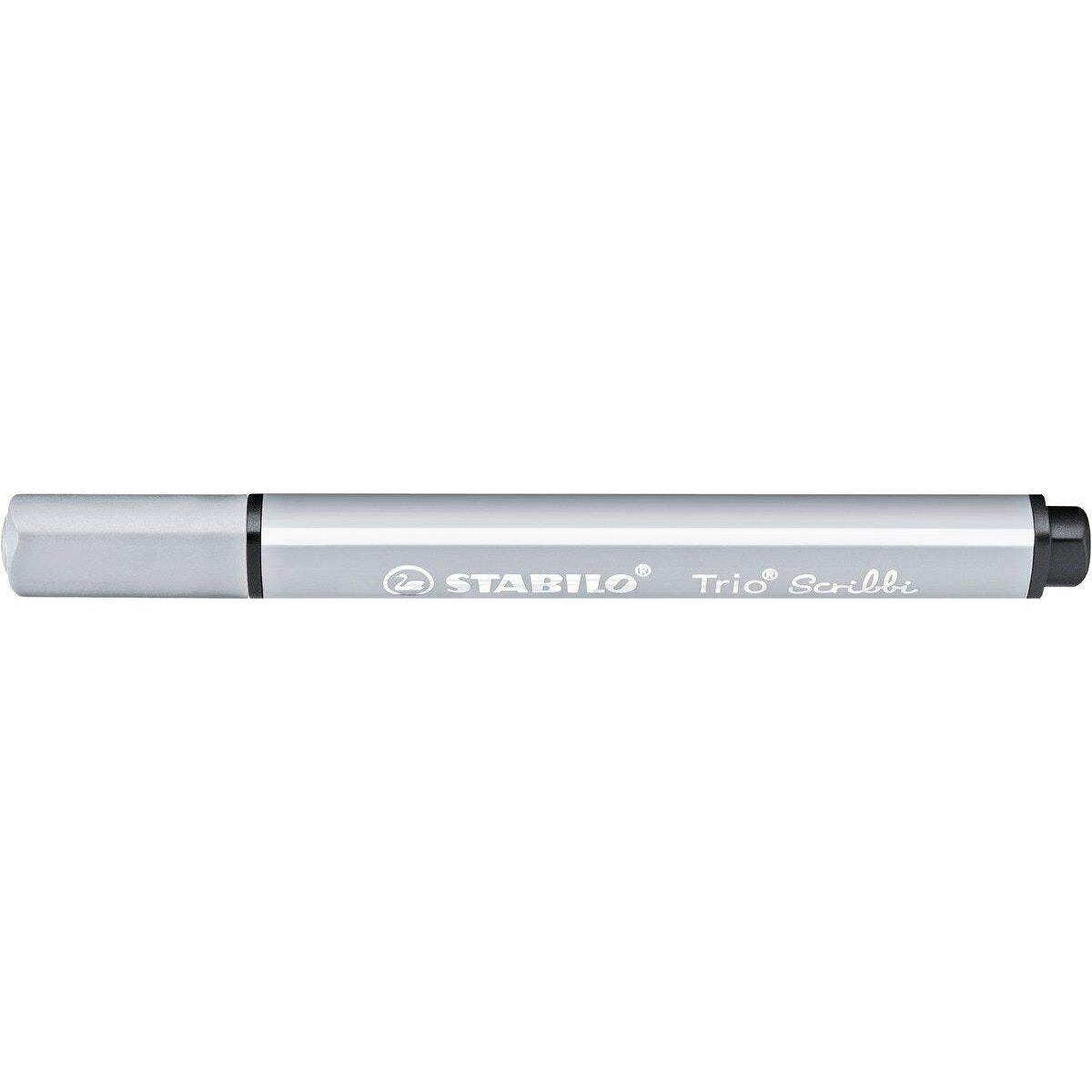 Gefederter Dreikant-Filzstift - STABILO Trio Scribbi - Einzelstift - elefantengrau