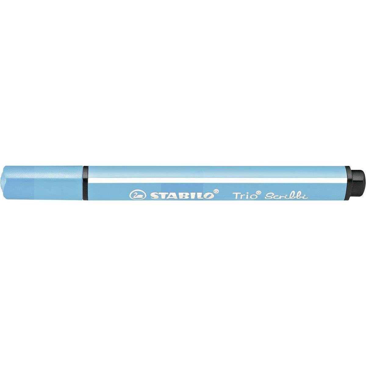 Gefederter Dreikant-Filzstift - STABILO Trio Scribbi - Einzelstift - hellblau