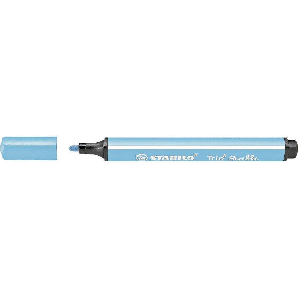Gefederter Dreikant-Filzstift - STABILO Trio Scribbi - Einzelstift - hellblau