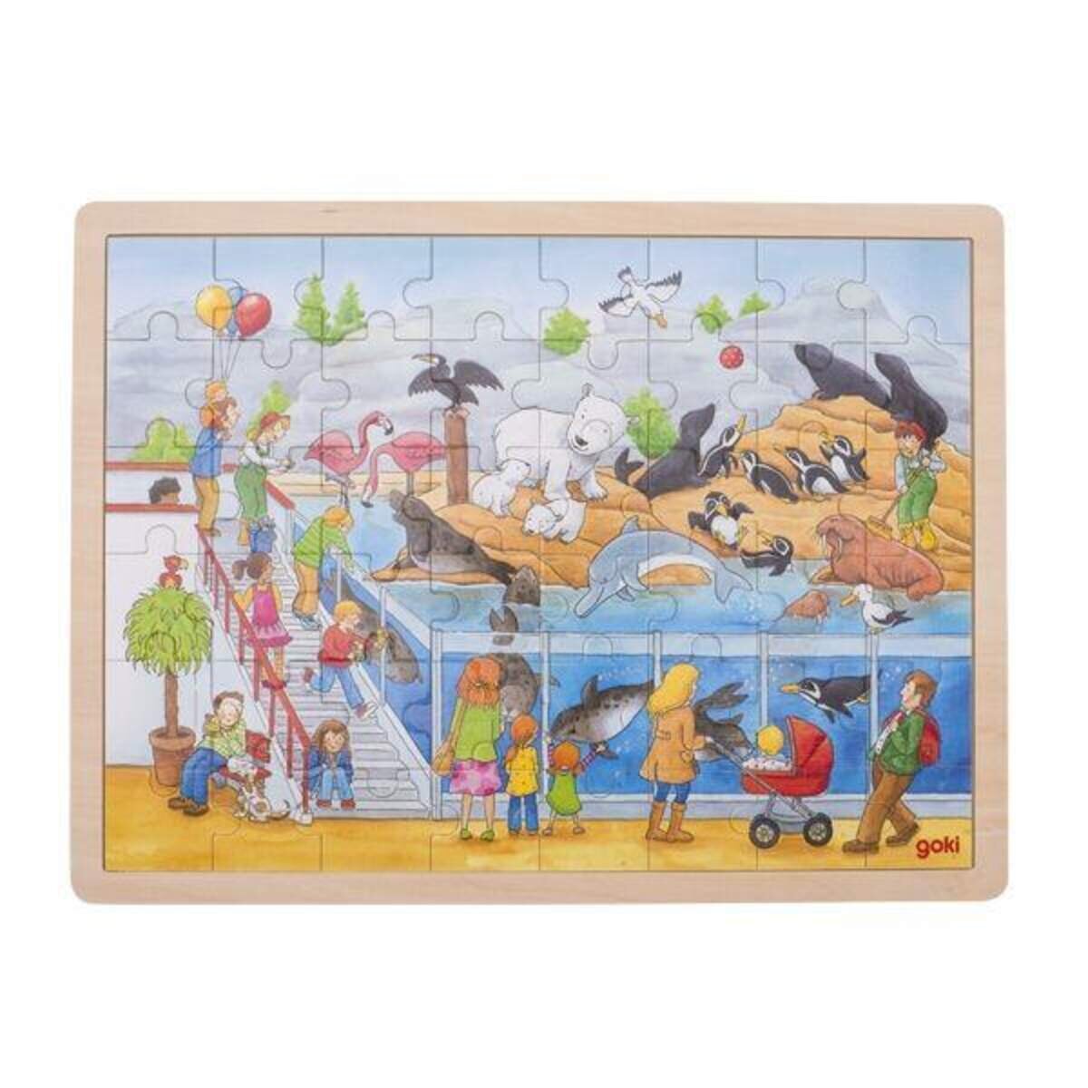 goki Einlegepuzzle Ausflug in den Zoo, 48 Teile