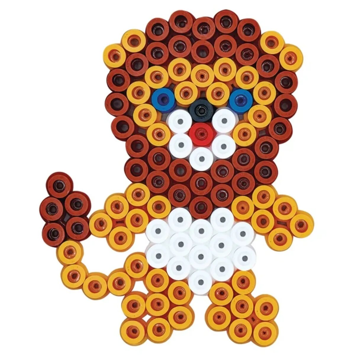 Hama Maxi Bügelperlen, Bügelperlen Box Löwe und Elefant, ca. 600 Bunte Bastelperlen, Zwei transparente Stiftplatten, Ø 10,0 mm