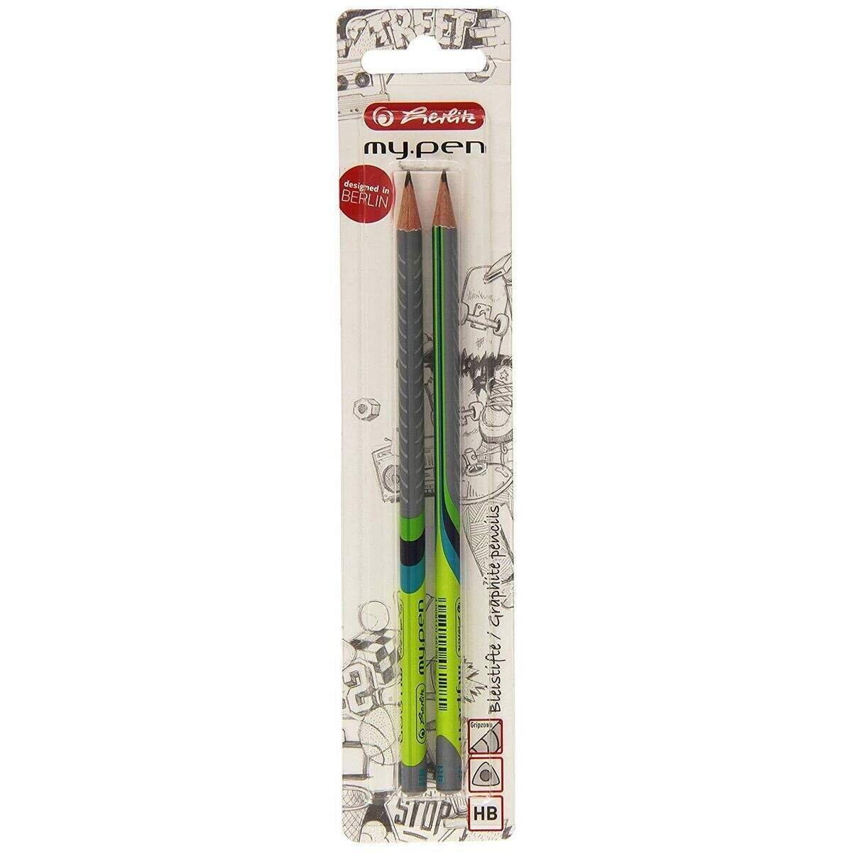 Herlitz Bleistift My Pen 2er HB, farbig sortiert