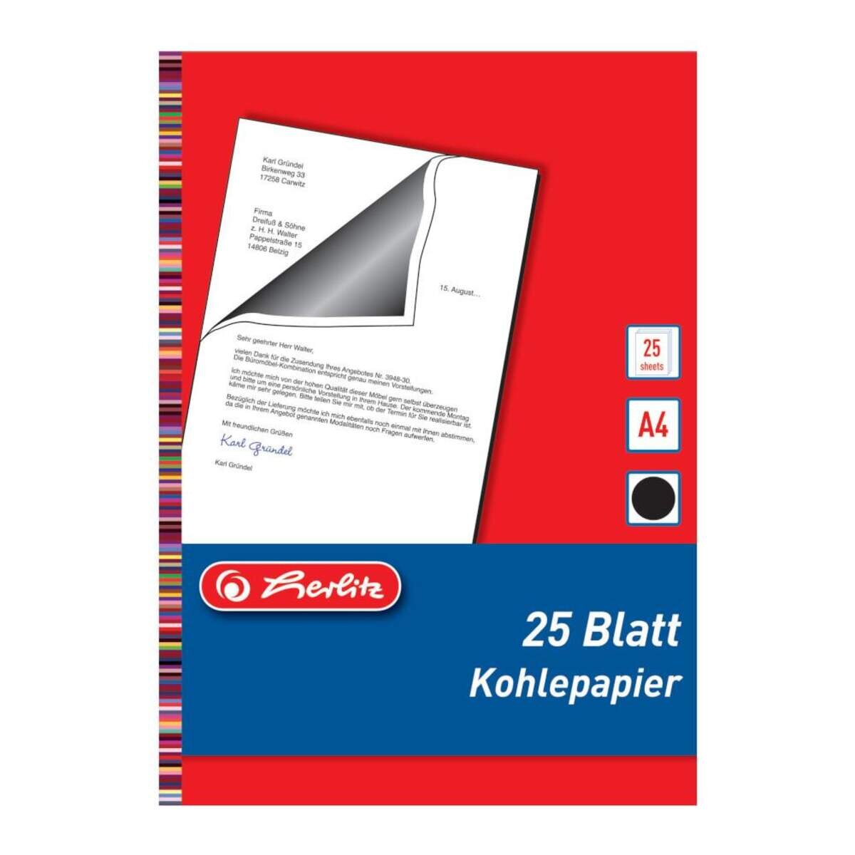 Herlitz Kohlepapier A4 25 Blatt