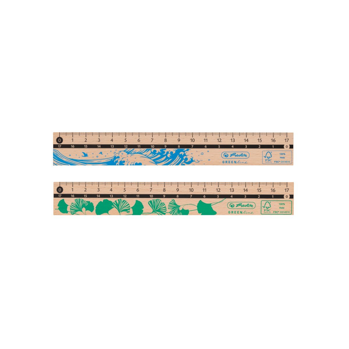 Herlitz Lineal 17cm, aus Holz, FSC 100%