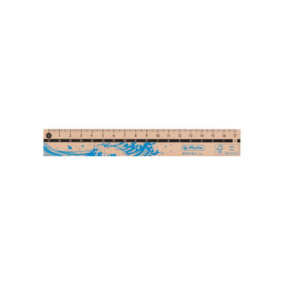 Herlitz Lineal 17cm, aus Holz, FSC 100%