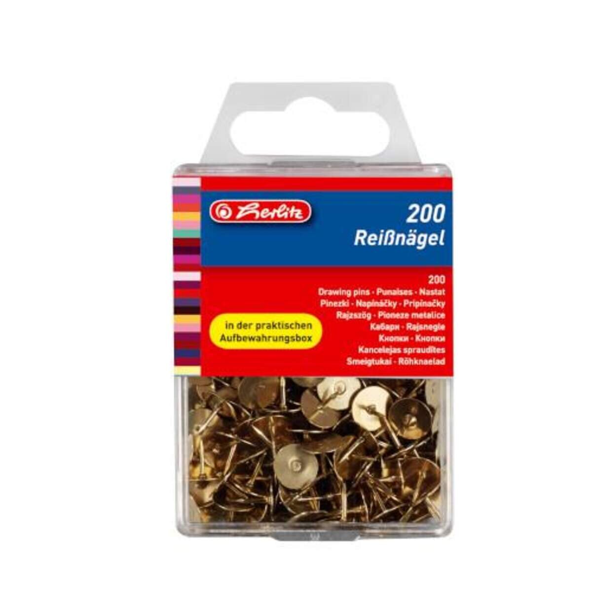 Herlitz Reißnagel messingfarben 200er Packung
