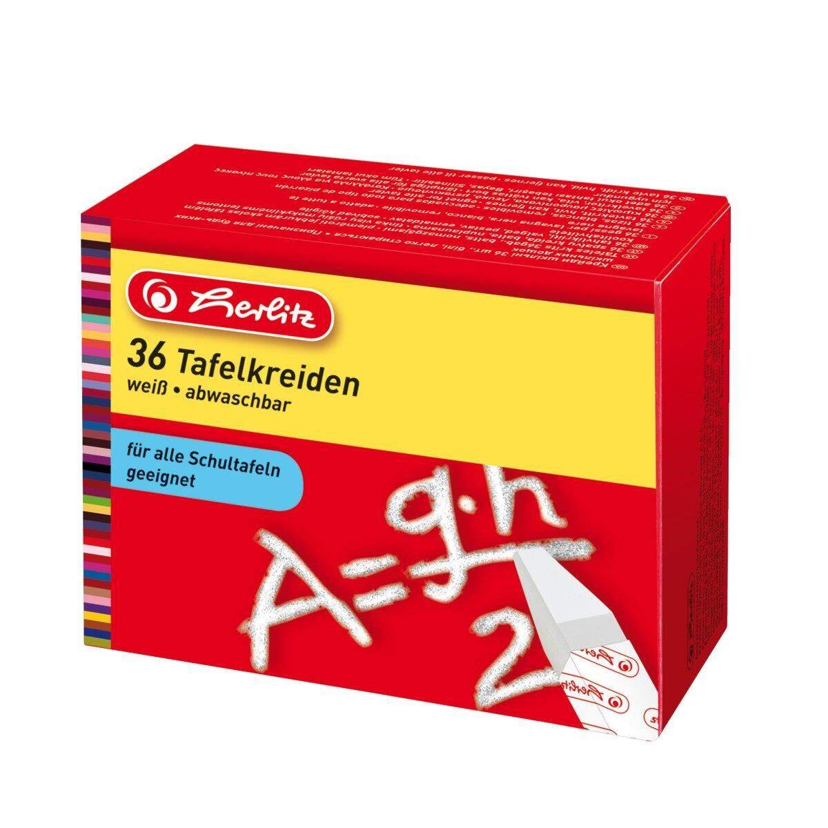 Herlitz Tafelkreide weiß 36 Stück in Faltschachtel