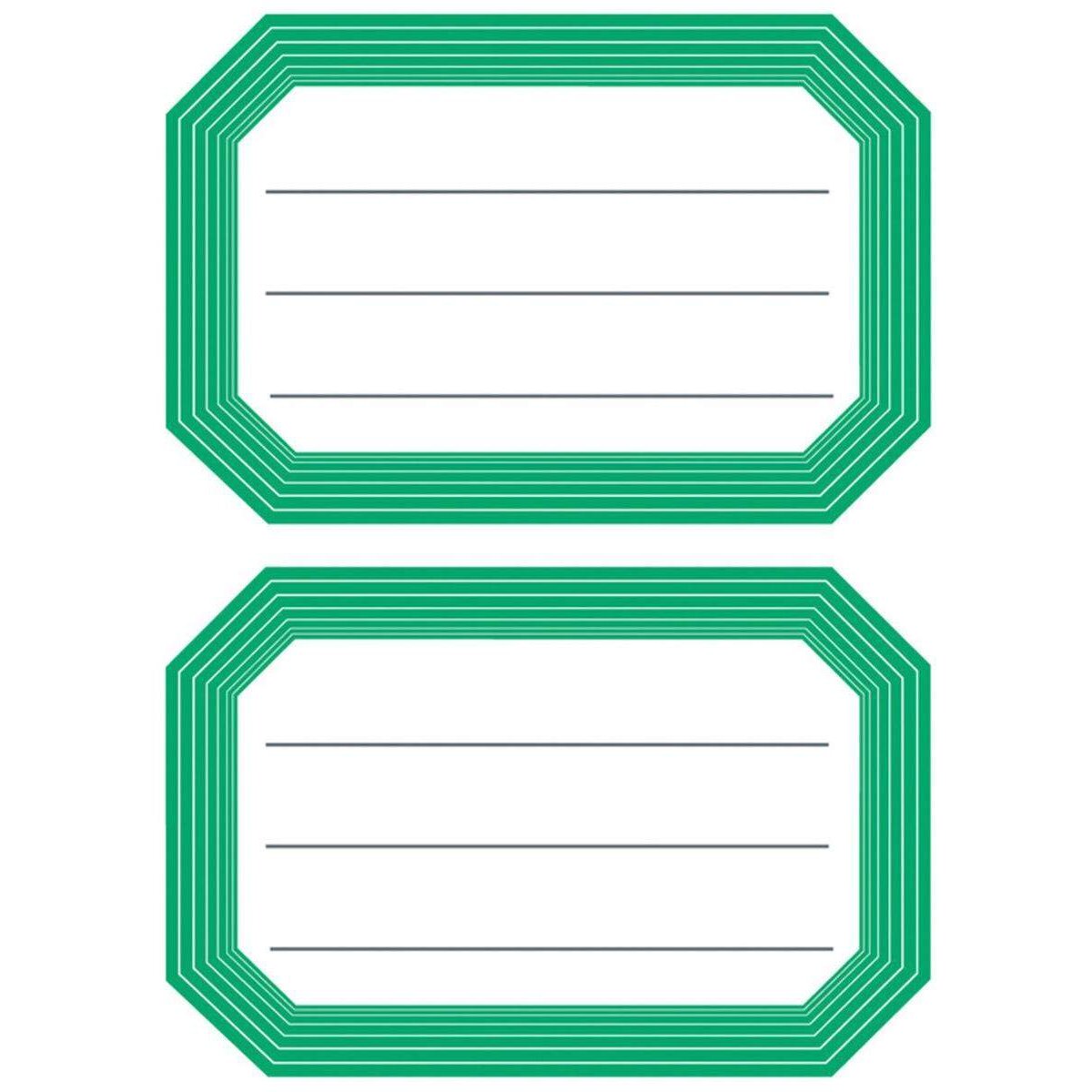 HERMA Schuletiketten, grüner Rand, liniert, 82 x 55mm