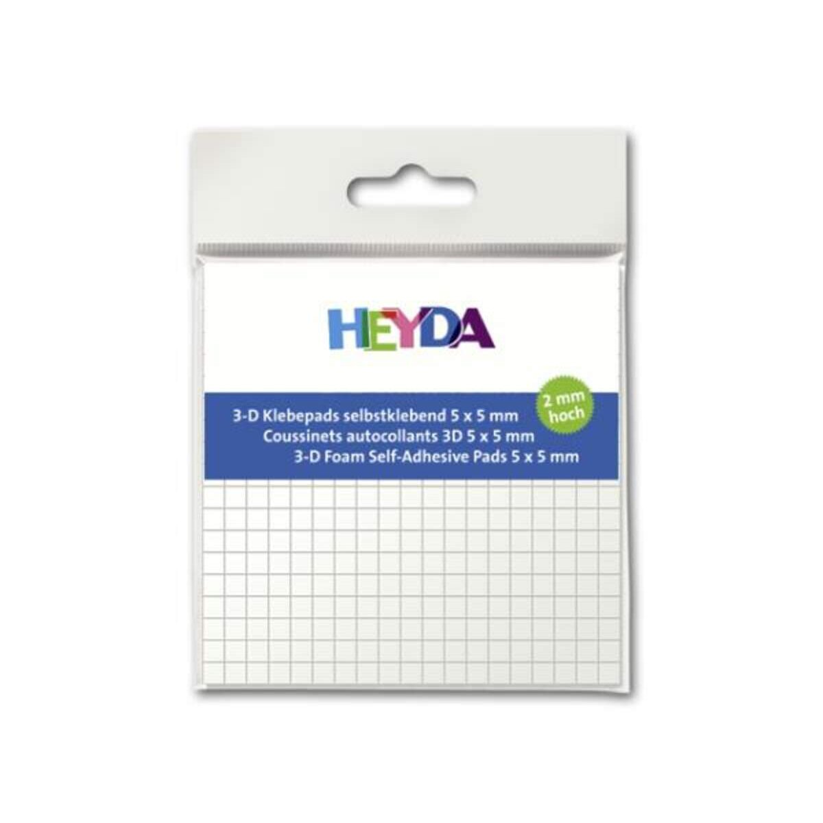 HEYDA 3-D Klebepads, 5 x 5 mm, weiß, 2 mm hoch