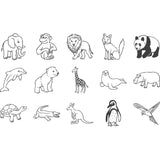Heyda Motivstempelset Zootiere mit 15 Stempel