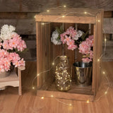 Idena 30er LED Micro-Lichterkette, warmweiß, für innen, batterieb., silberner Draht, Timer