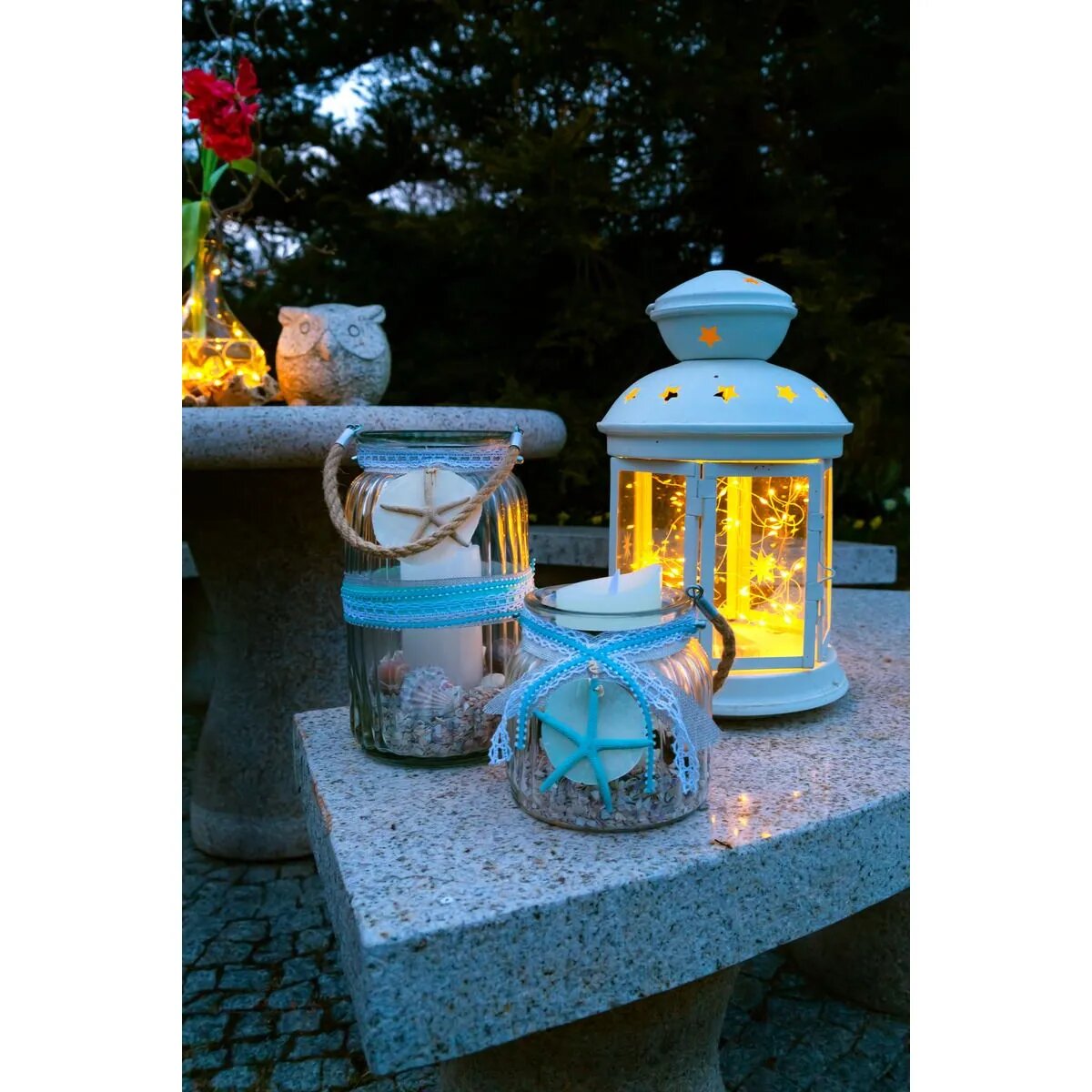 Idena 30er LED Micro-Lichterkette, warmweiß, für innen, batterieb., silberner Draht, Timer