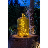 Idena 30er LED Micro-Lichterkette, warmweiß, für innen, batterieb., silberner Draht, Timer