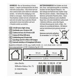 Idena 30er LED Micro-Lichterkette, warmweiß, für innen, batterieb., silberner Draht, Timer