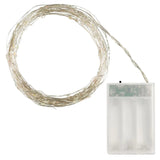 Idena 30er LED Micro-Lichterkette, warmweiß, für innen, batterieb., silberner Draht, Timer