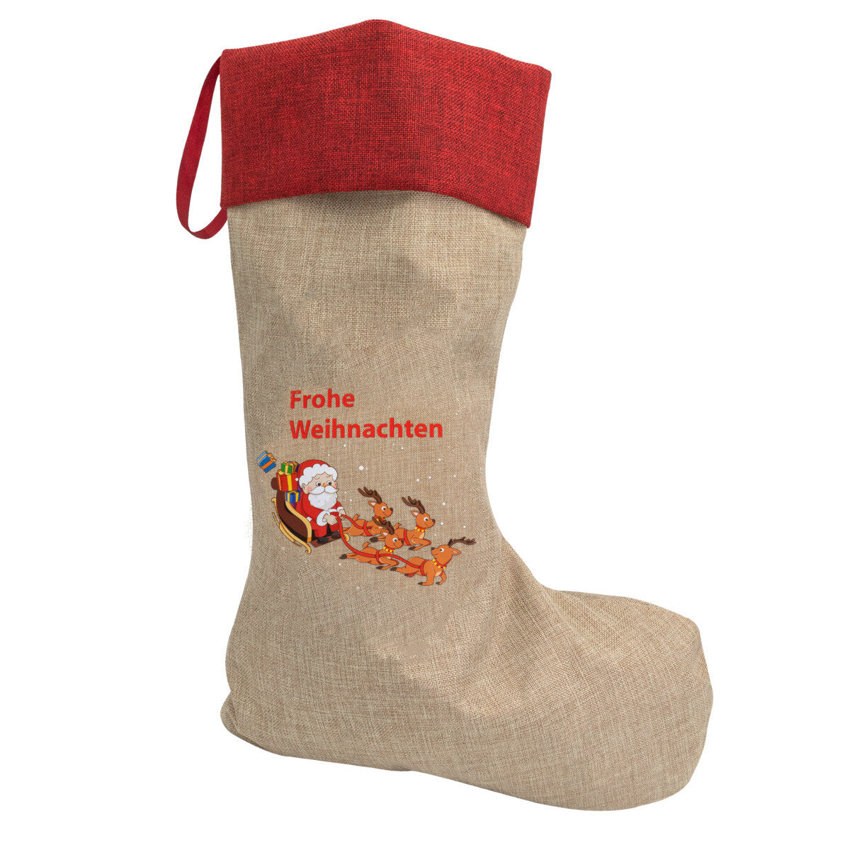 Idena Weihnachtsstrumpf Motiv Weihnachtsmann, ca. 31x46cm