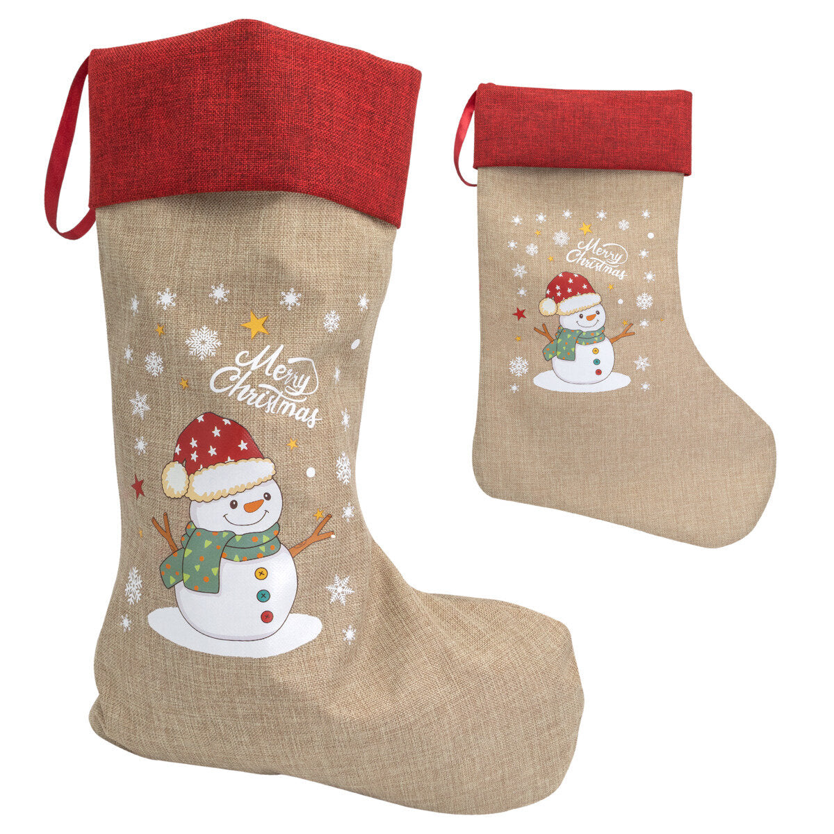 Idena Weihnachtsstrumpf Motiv Schneemann, ca. 31x46cm