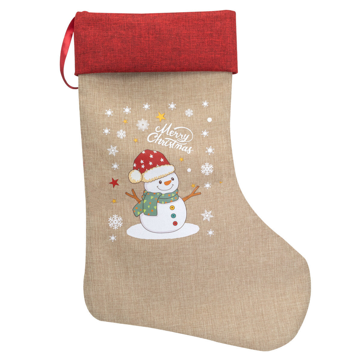 Idena Weihnachtsstrumpf Motiv Schneemann, ca. 31x46cm