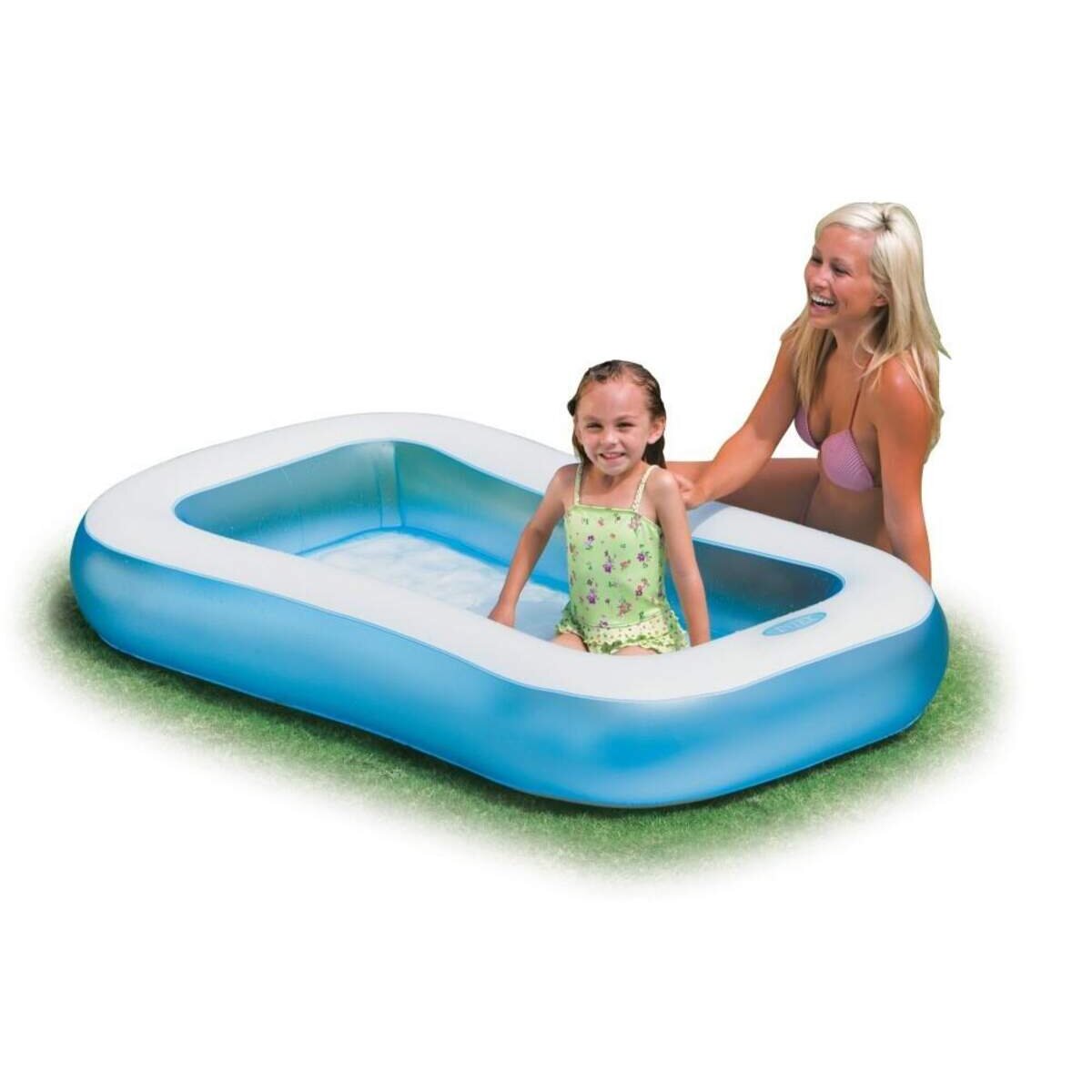 Intex Baby Pool rechteckig 166 x 100cm mit aufblasbarem Poolboden. extra weich