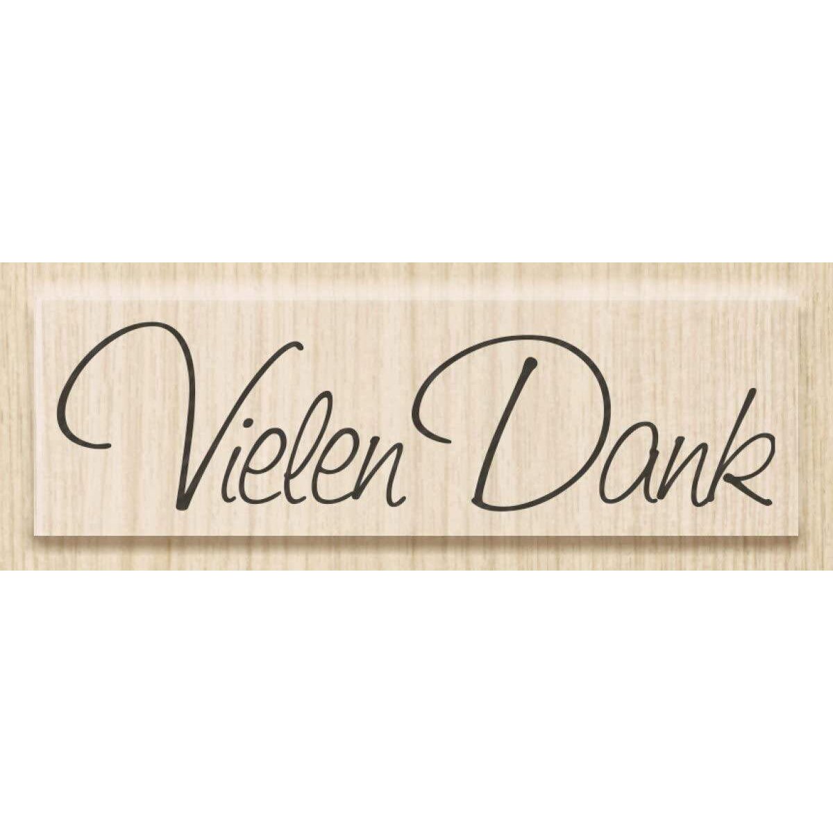 Knorr Prandell Stempel aus Holz (Danke) Motivgröße 6,3 x 1,7 cm, Motiv: Vielen Dank