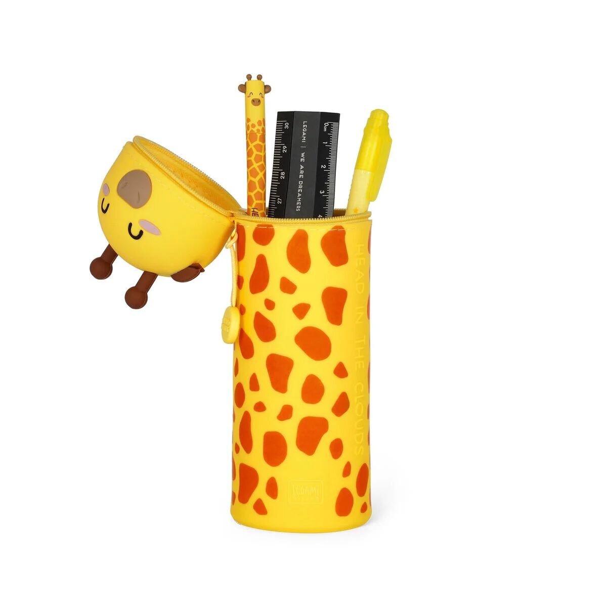 Legami 2-in-1-Federmäppchen aus Silikon - Kawaii: Giraffe