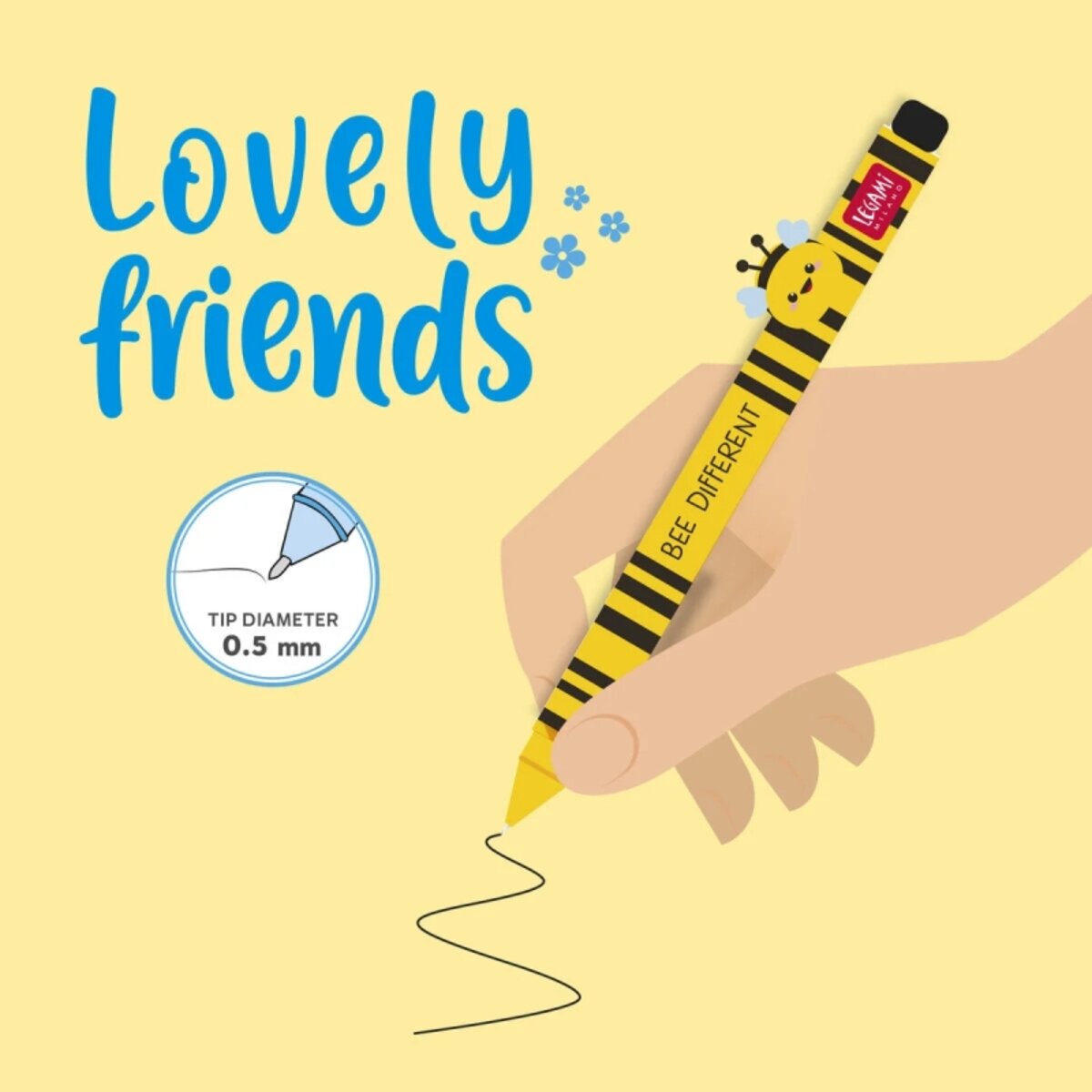 Legami Gelstift Lovely Friends Bienen-Figur 2 x14 cm Bee Different