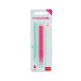 Legami Set mit 2 Ersatzpatronen für Gelstift - Lovely Friends Pink