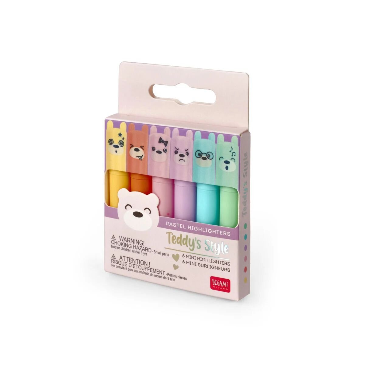 Legami Set mit 6 Mini-Textmarkern - Teddy‘s Style