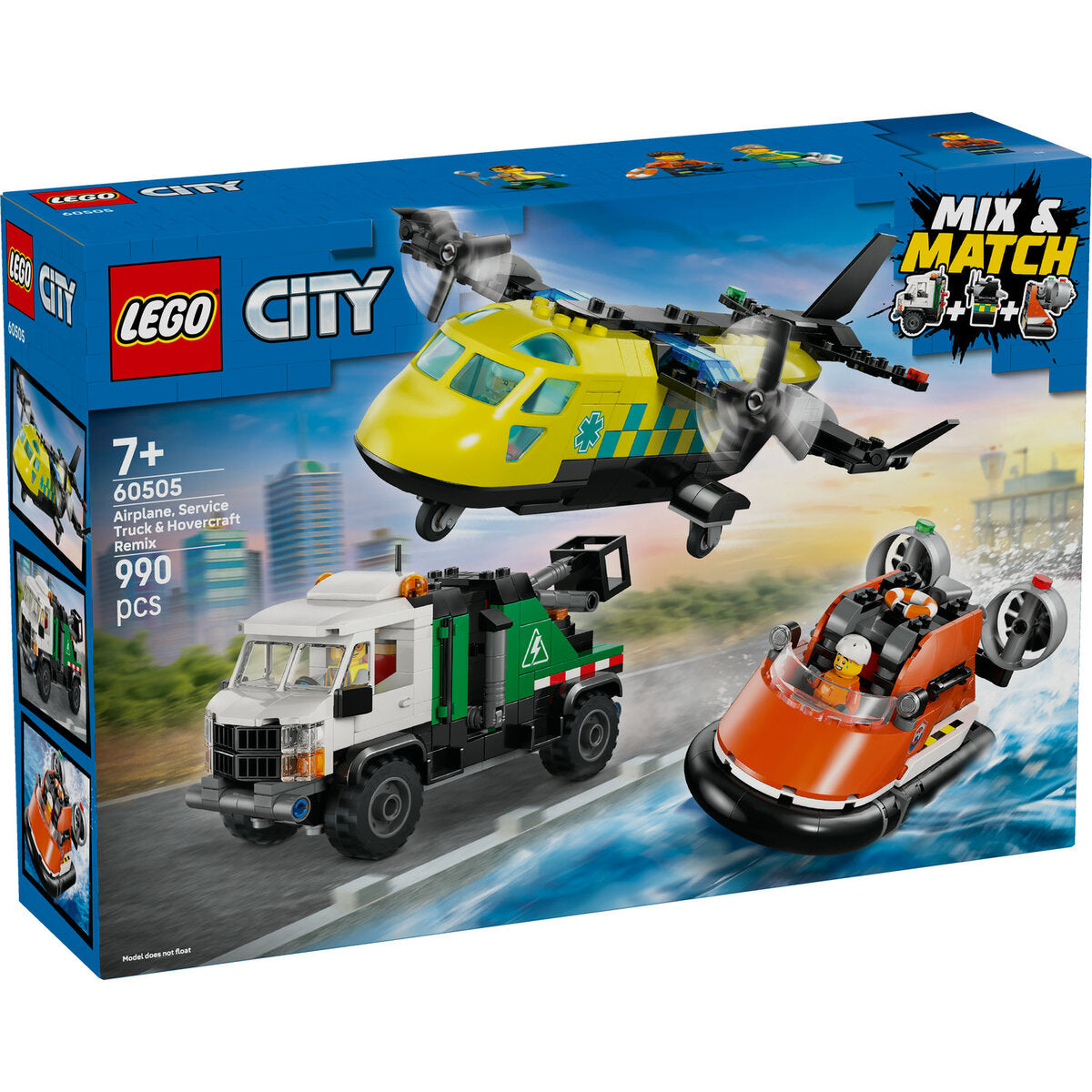 LEGO® City 60505 Kombinationsset mit Flugzeug, Wartungsfahrzeug und Luftkissenboot